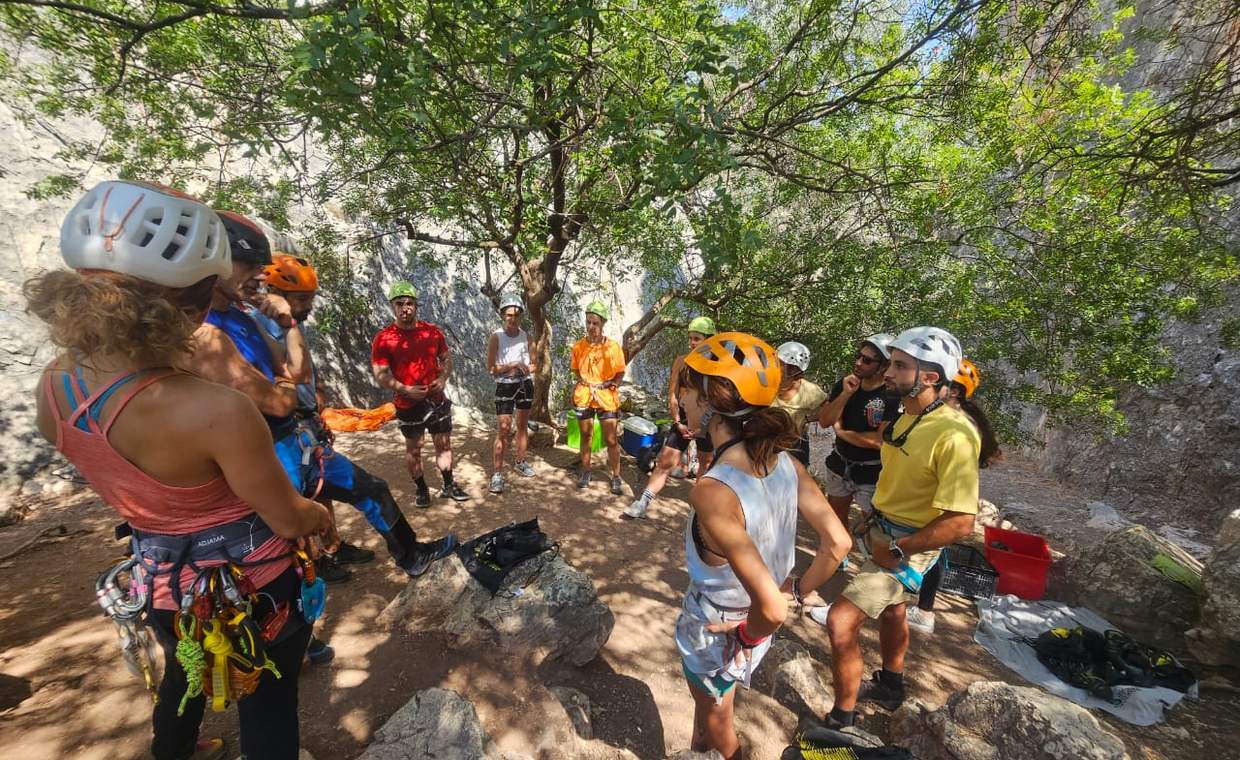 Group half day climbing experience briefing at Rock of Chasampoulion, Paphos