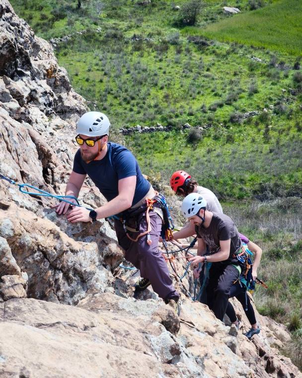 Volume multipitch climbing on the SMPC at Alykou, Paphos